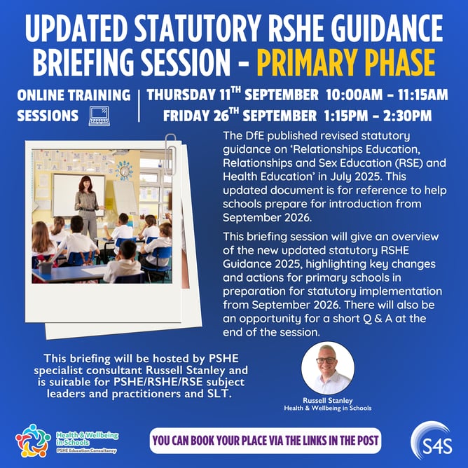 Updated statutory RSHE Guidance briefing session - Primary - Sept 25
